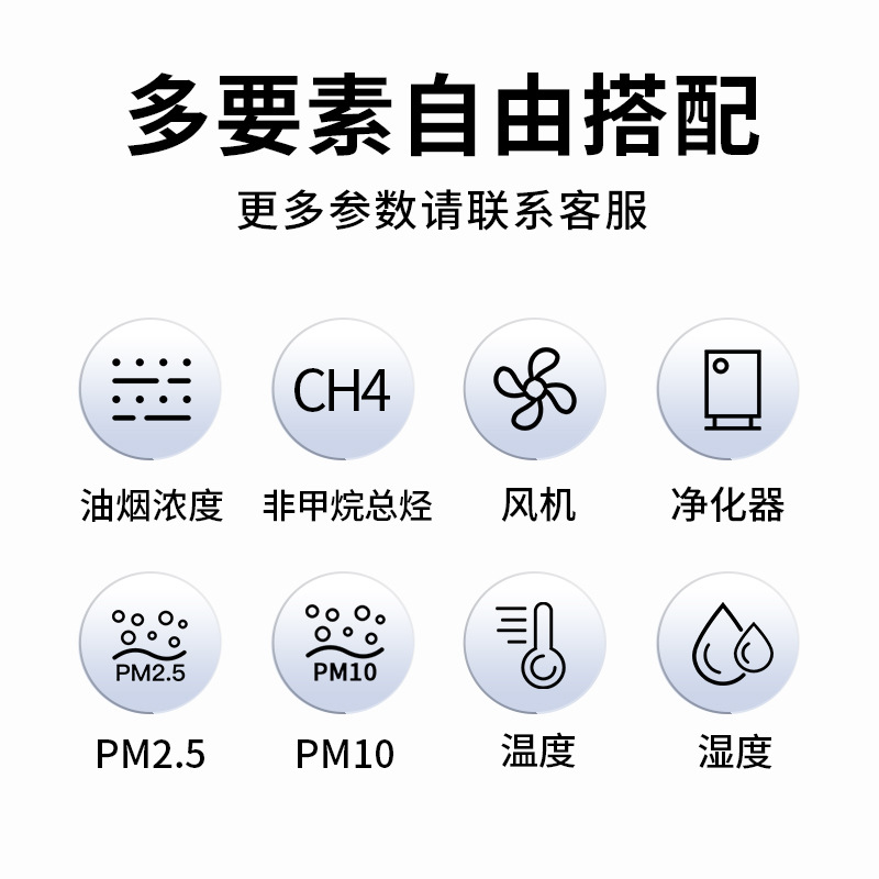 Hotel Catering Oil Fume Detector Particulate Matter Oil Fume Concentration Sensor Kitchen Online Oil Fume Monitoring System