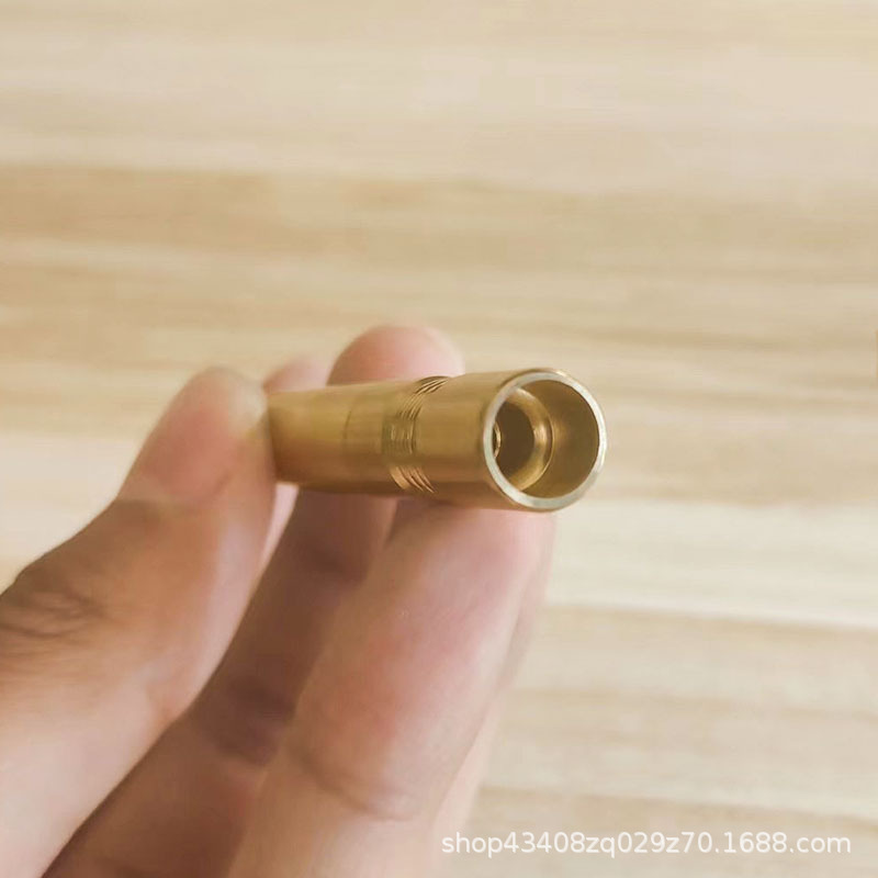 Brass Pipe Short Cigarette Holder Portable Old-Fashioned Copper Pipe with Filter Dry Tobacco Dual-Use Removable Cleaning Wholesale