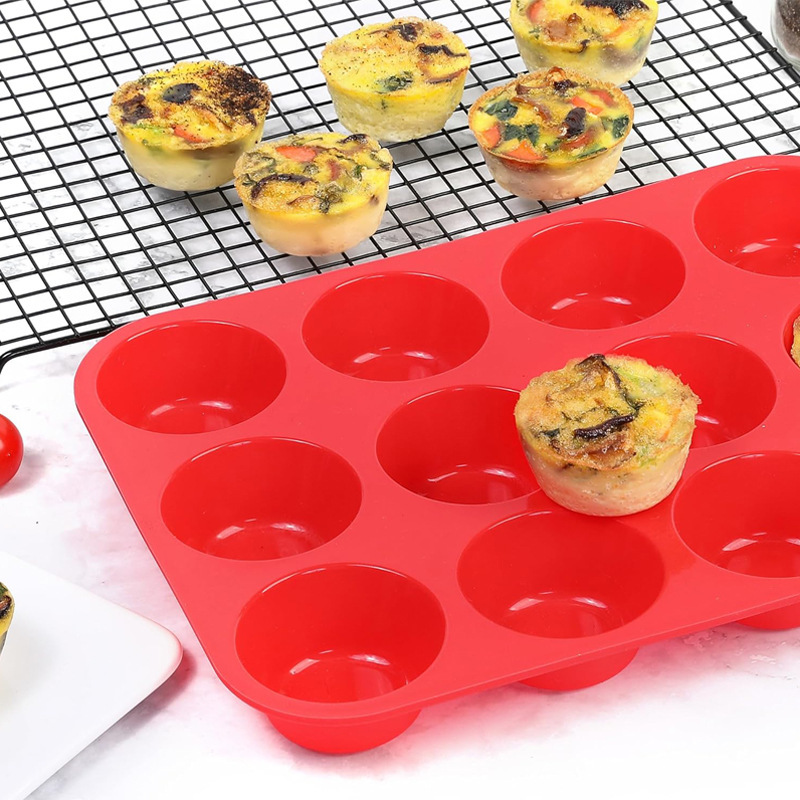 12 Consecutive Round Egg Tarts Chocolate Silicone Mold Cake Pudding Dessert Mold Soap Baking Utensils