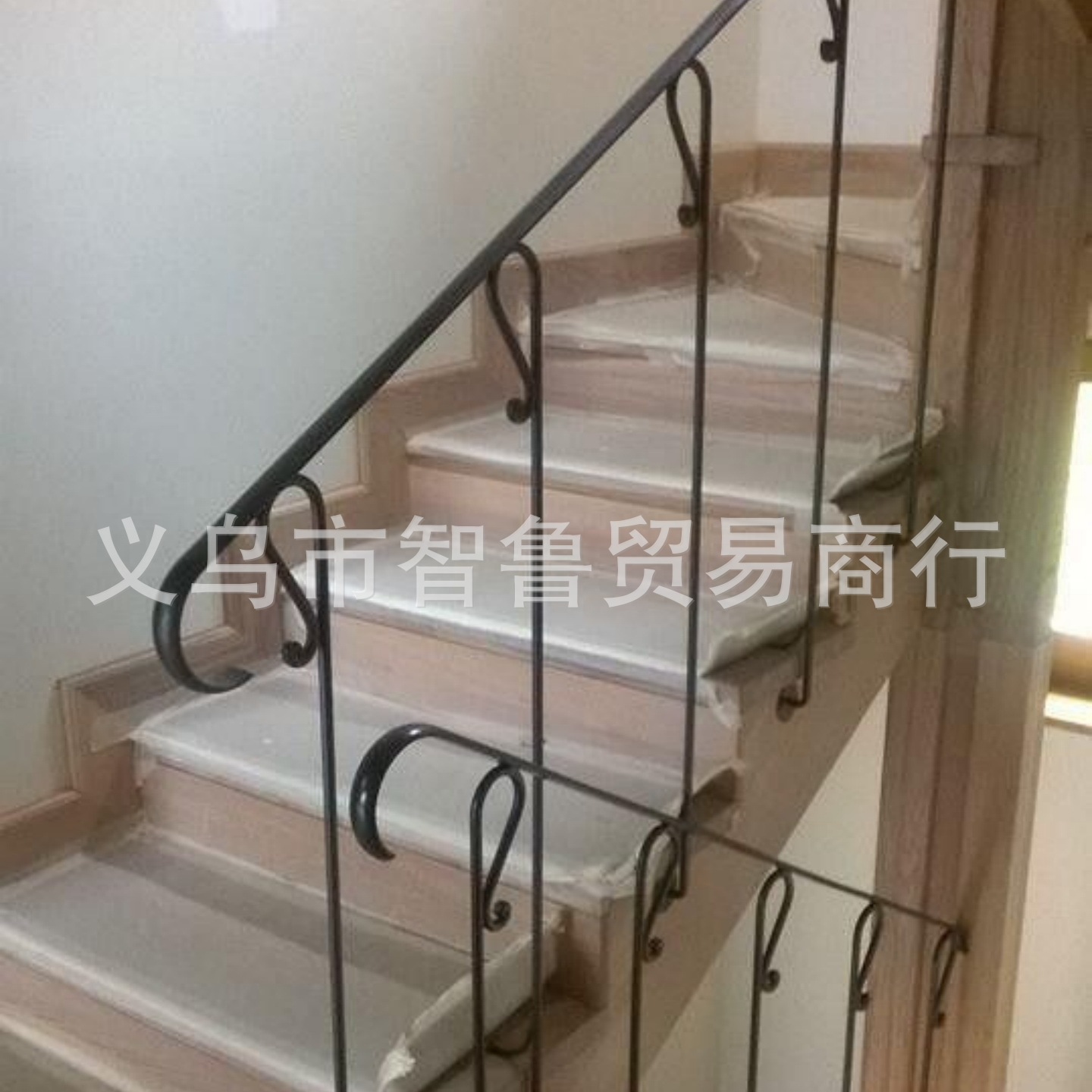Wrought Iron Stair Guardrails, Wrought Iron Protective Stairs for Villas, Factory Direct Supply Guardrails