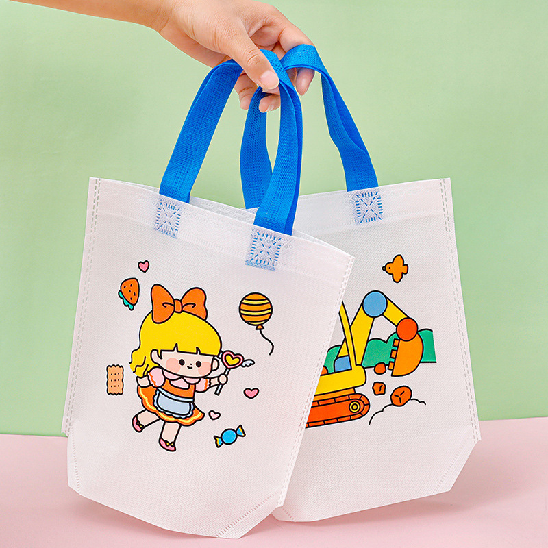 Children's Handmade DIY Painting Graffiti Bag Kindergarten Gift Cartoon Non-woven Painting Filling Hand Bag