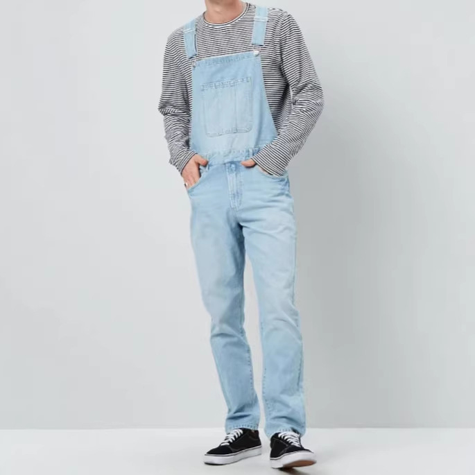 Cross-Border Men's Clothing Foreign Trade Men's Denim Overalls Suspenders Men's Jeans New Pants Jumpsuit Men's Style