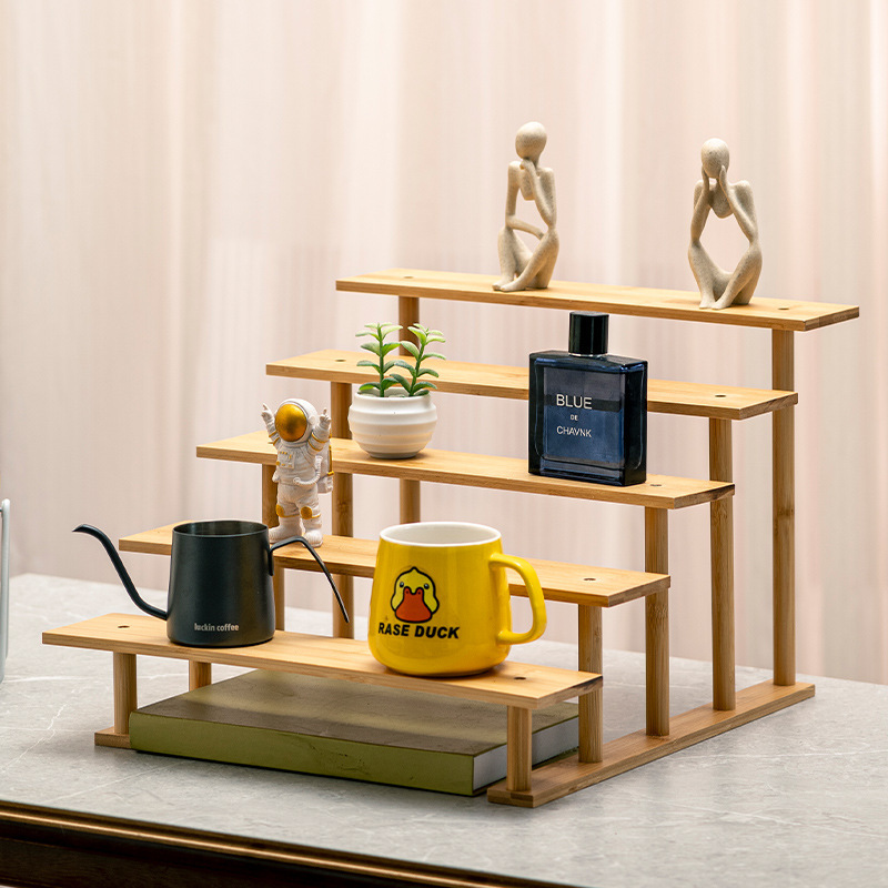 Simple flower rack windowsill fleshy bamboo multi-layer indoor living room desktop shelf balcony decorative shelf wholesale