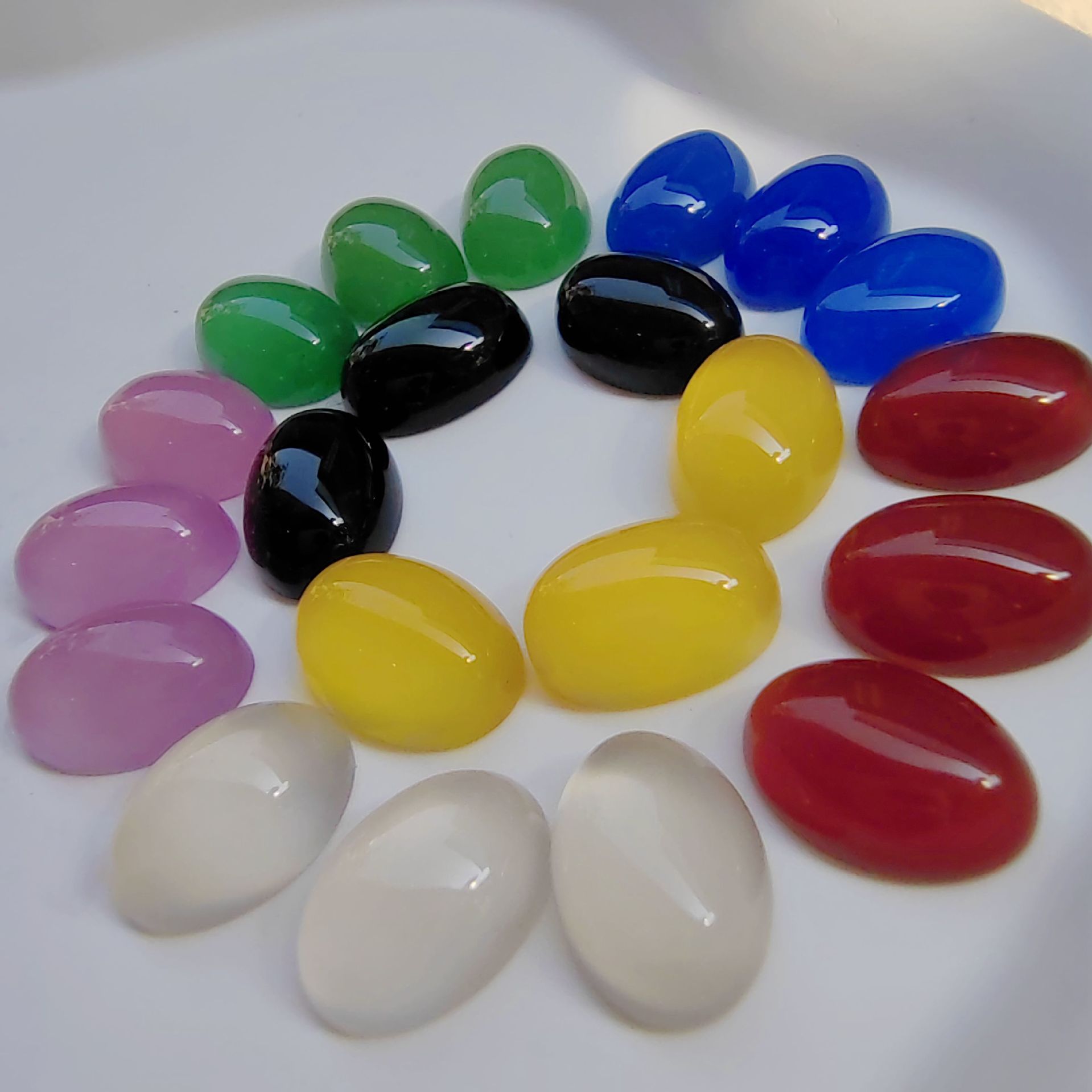 Agate Ring Surface Jade Oval Patch Agate Ring Surface Patch DIY Jewelry Accessories Wholesale Natural Semi-Precious Stone