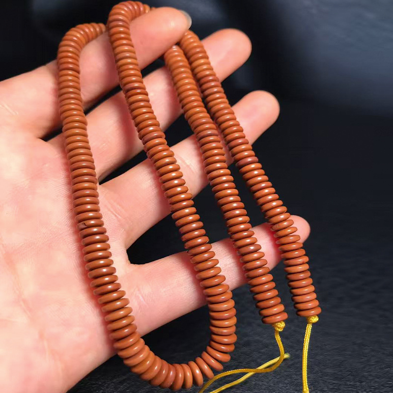 Olive Core Carved Flat Flying Saucer Model 6X2Mm, Circumference about 45cm, Selected Old Oil Core Flat Flying Saucer Model Spacer