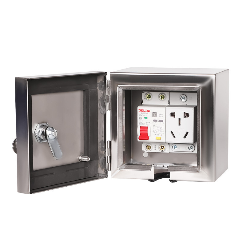 Outdoor Electric Vehicle Stainless Steel Waterproof Charging Box Household Distribution Box Surface-Mounted Empty Box with Lock Anti-Theft Box Outdoor