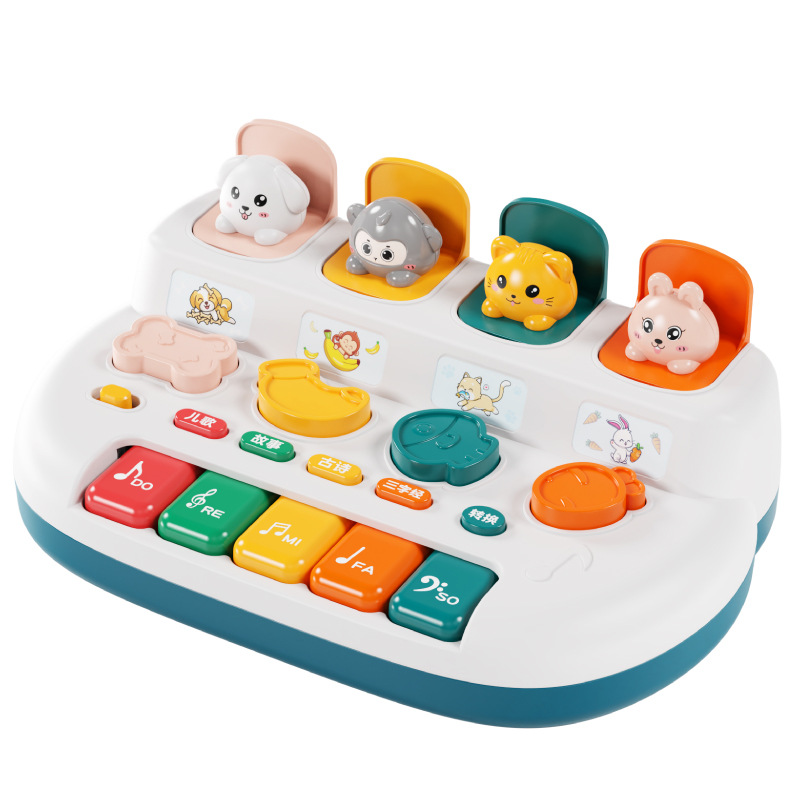 Peek-and-seek electronic piano music toy for children 1-3 years old baby educational early education playable mini piano