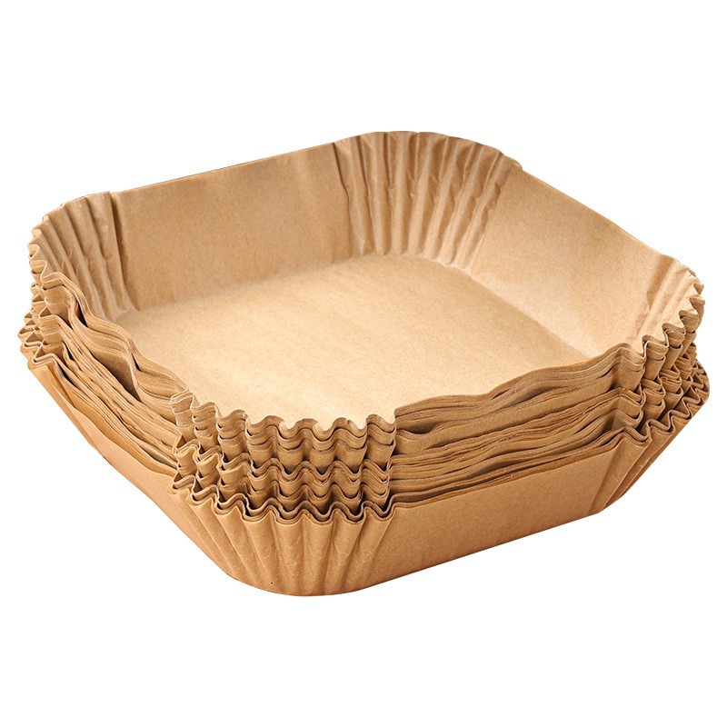 Air Fryer Special Paper Oven Oil-Absorbing Pad Paper Household Food Oil-Proof Bowl Square Baking Silicone Paper Waterproof