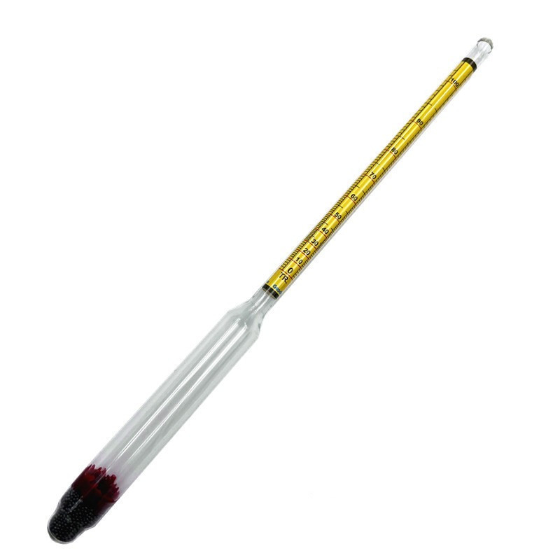 Cross-Border American Liquor Alcohol Meter 0-100 Degree Concentration Meter Yellow Scale Alcohol Hydrometer Alcohol Meter