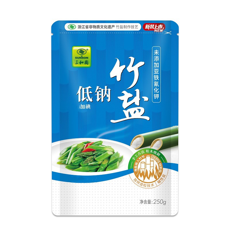 Sanheyuan Source Factory Low Sodium Bamboo Salt Edible Salt Healthy Anti-Caking Agent-Free Potassium Low Sodium Household Edible Salt
