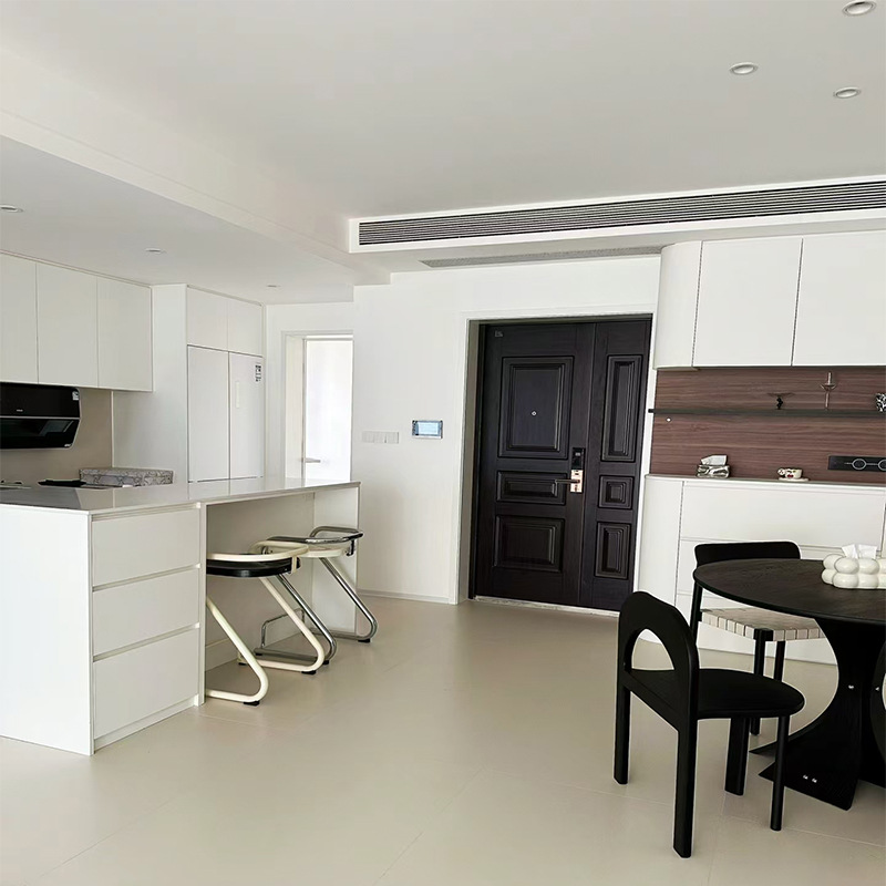 Spc Stone Plastic Lock Wood Floor Pure Color Cream Wabi-Sabi Style Household Micro-Cement Pvc Stone Crystal Snap-On Floor