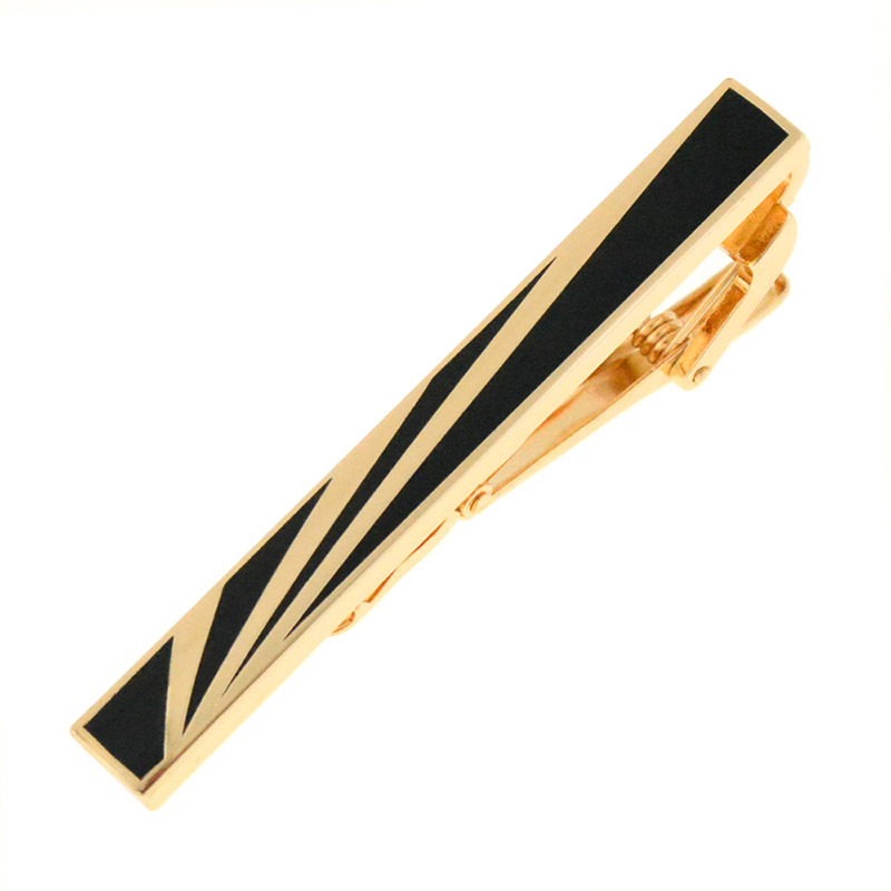 Men's Alloy Tie Clip Factory Direct Sales Yiwu Cross-Border Business Metal Black Enamel Tie Clip Tieclips
