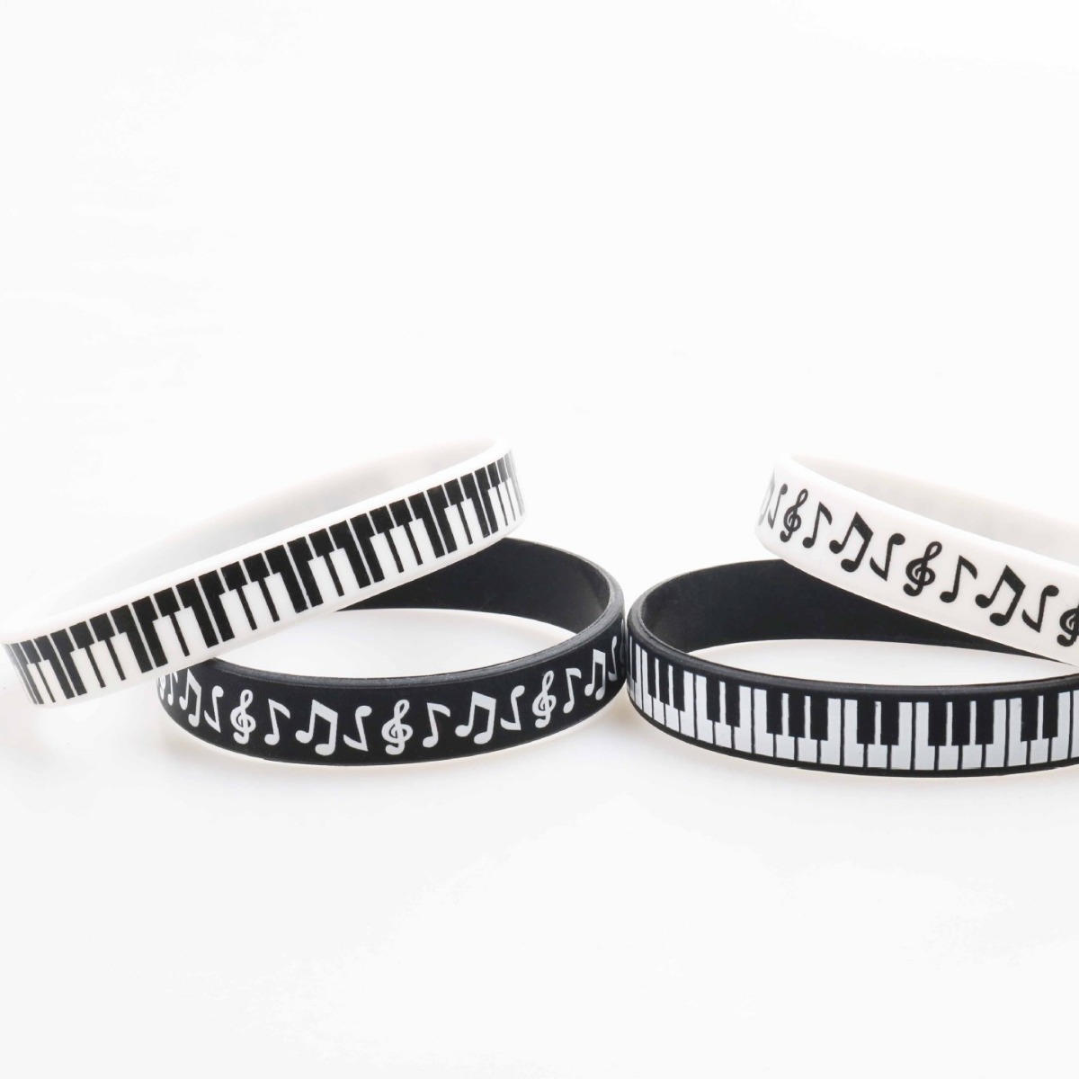Musical Note Silicone Bracelet Piano Inspirational Popular Fashion Rubber Gift Wristband Large and Small Music Family Toy