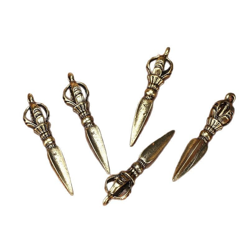 Imitation Brass Small Copper Vajra Pestle Vajra Magic Pestle Protective Talisman Pendant Keychain Pendant