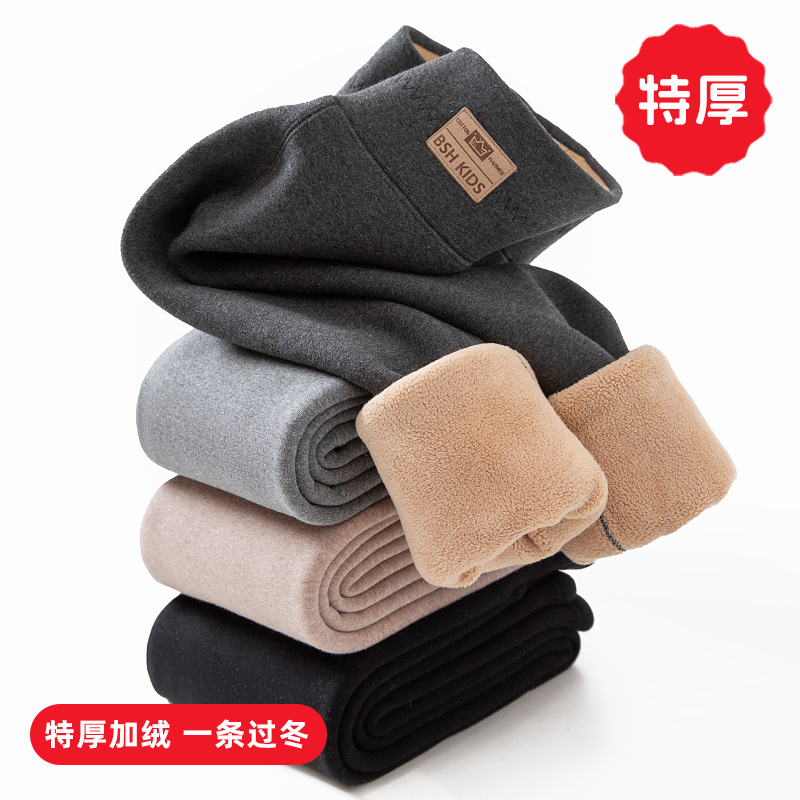 Утепленные леггинсы для девочек с флисовой подкладкой зимние высокие брюки для детей теплые хлопковые брюки класс A