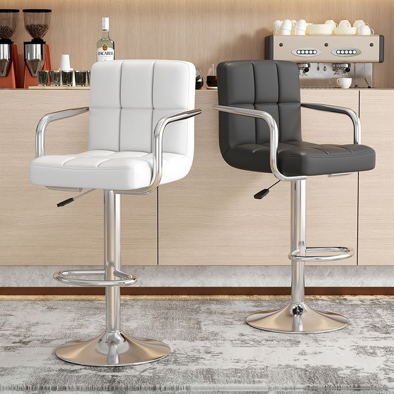 Bar Chair for Home Use, Simple and Comfortable Bar Chair, Swivel and Adjustable Height Chair, Modern High Stool with Backrest