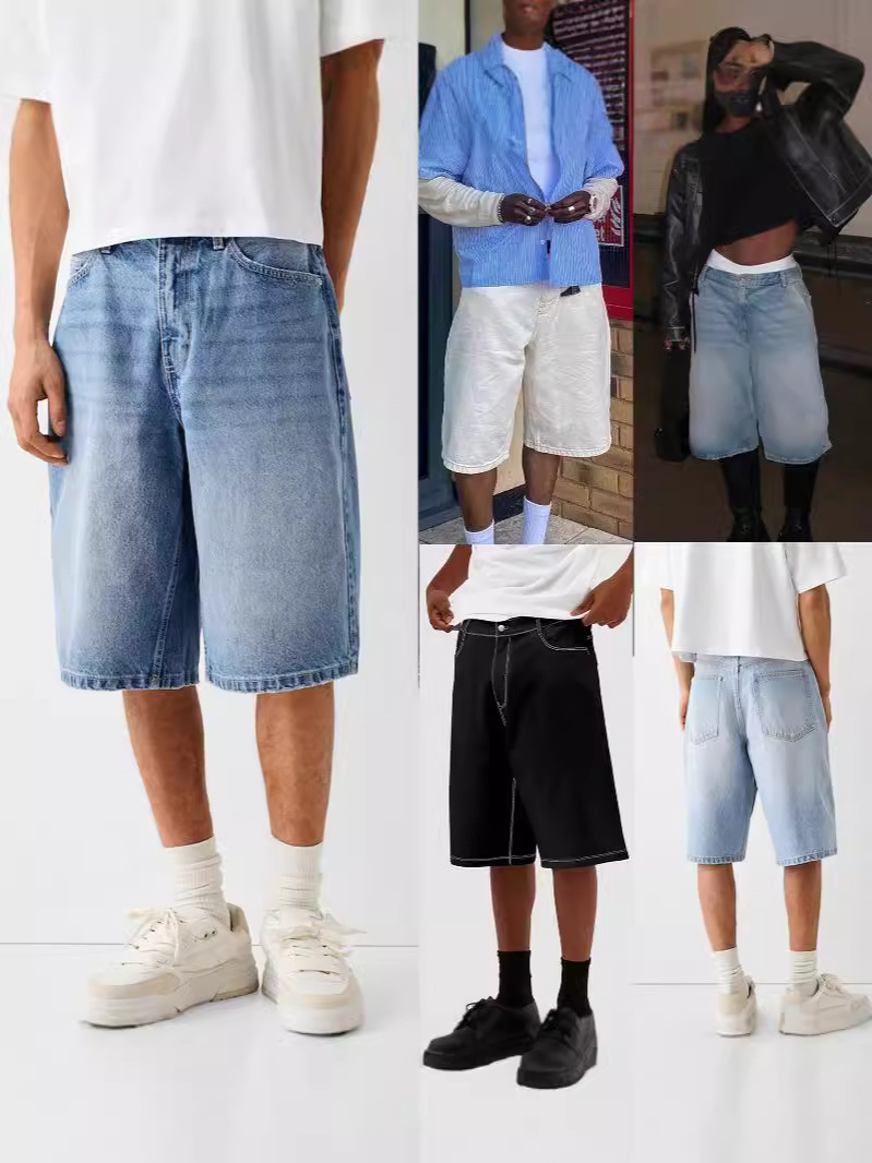 Cross-Border Exclusive Supply of European and American Men's Denim Shorts Amazon Aliexpress Men's New Denim Mid-Pants New Style