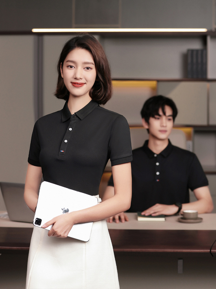 C BAO 99001 Tens cotton overalls T-shirt polo shirt work clothes cultural shirt short sleeve tooling logo printed