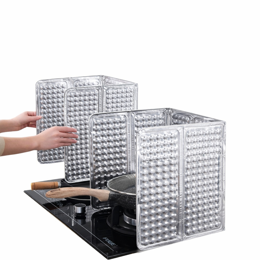 Oil Splash Guard Kitchen Partition Gas Stove Heat Insulation Supplies Stove Top Cooking Aluminum Foil Stove Heat Insulation Board Oil-Proof