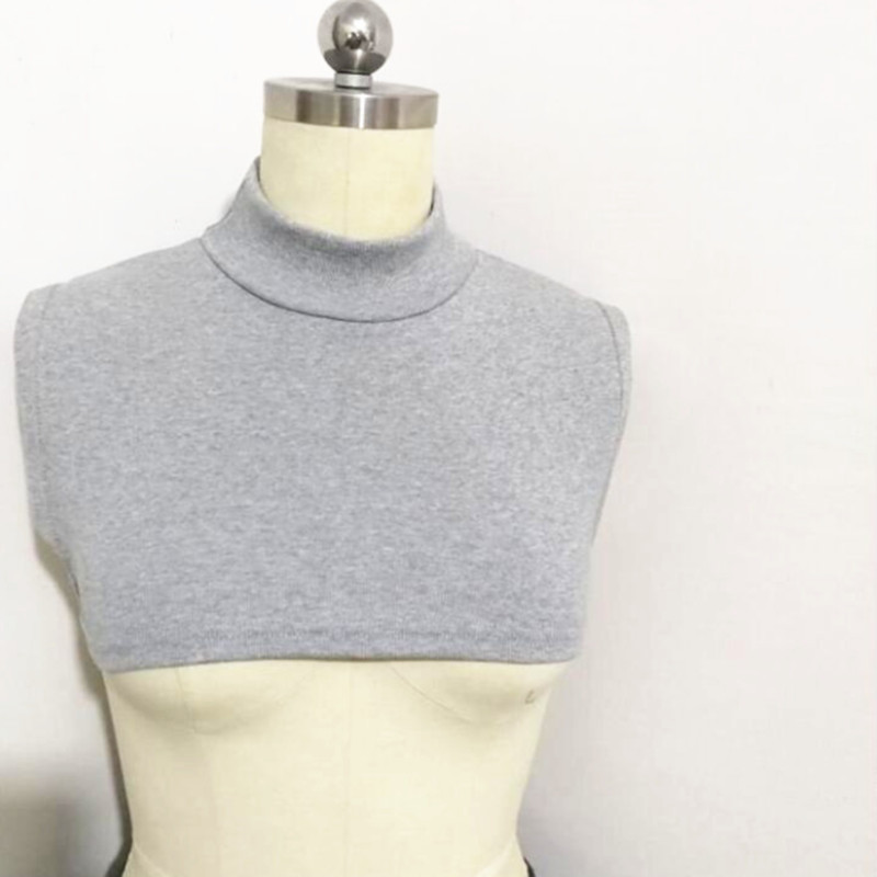 Winter pure cotton knitted turtleneck adult unisex fake collar with sweater anti-tie neck warm pullover scarf