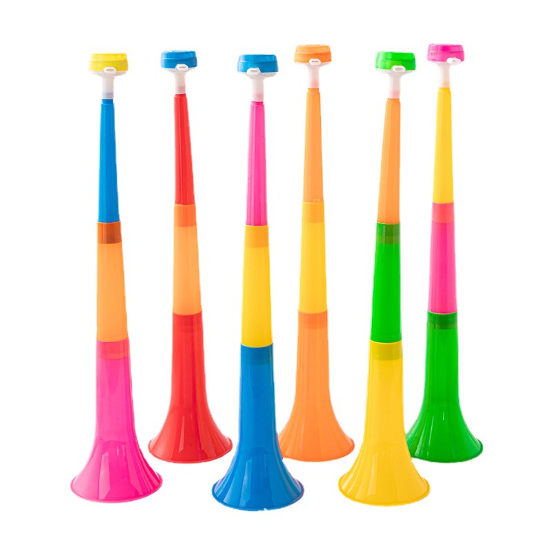 Three-Section Trumpet Street Stall Toy Cartoon Pattern Thickeneded Three-Section Large Trumpet Cheering Props Kidsren's Big Trumpet