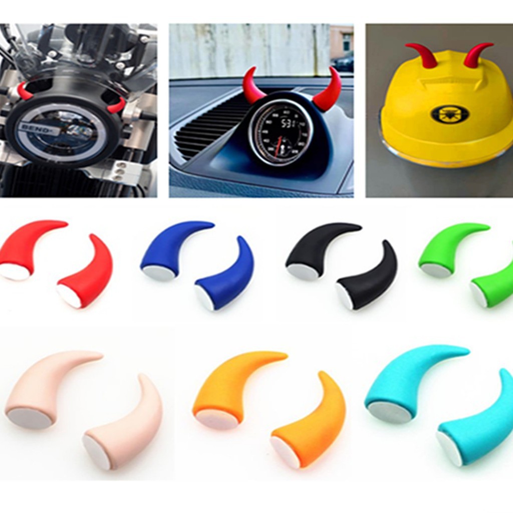 Декорация для мотоциклетного шлема, рога, 3D, маленькие дьявольские рога для электрического автомобиля