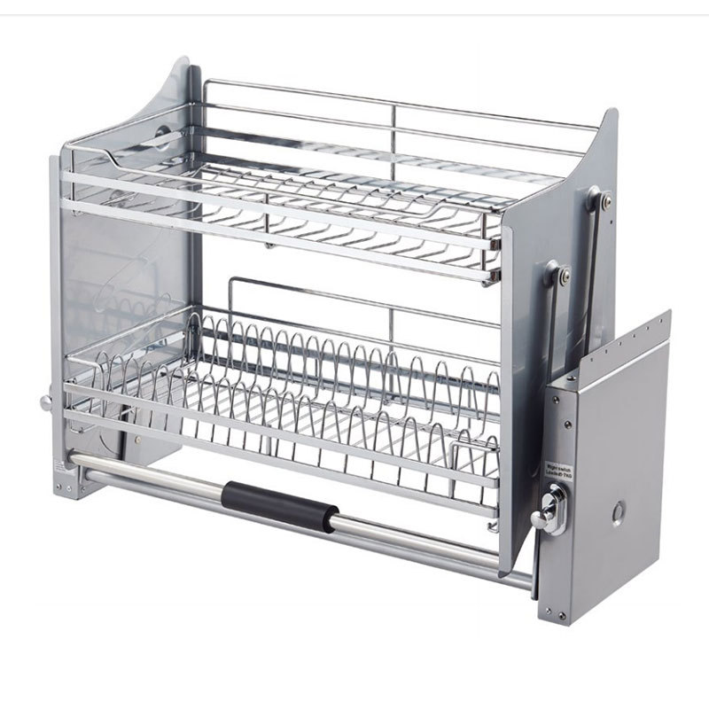 New Kitchen Wall Cabinet Lifting Basket up and down Pull-Out Cabinet Storage Rack Pull Basket Seasoning Basket Dish Lifting Basket