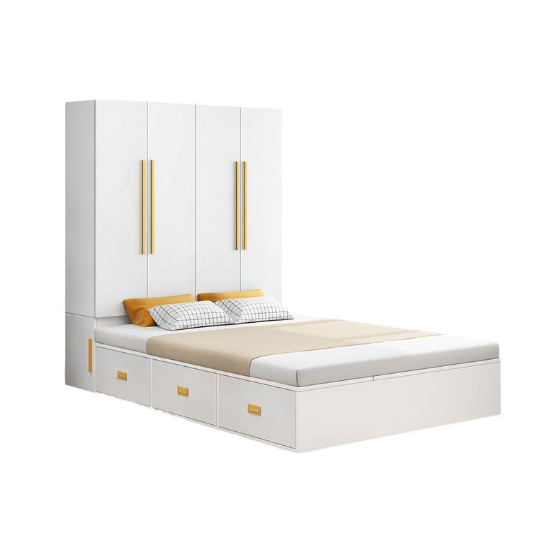 Tatami Wardrobe Bed Bed Cabinet Integrated Nordic Light Luxury Combination Bed Multi-Functional Wardrobe Bed Small Apartment Bookcase Integrated