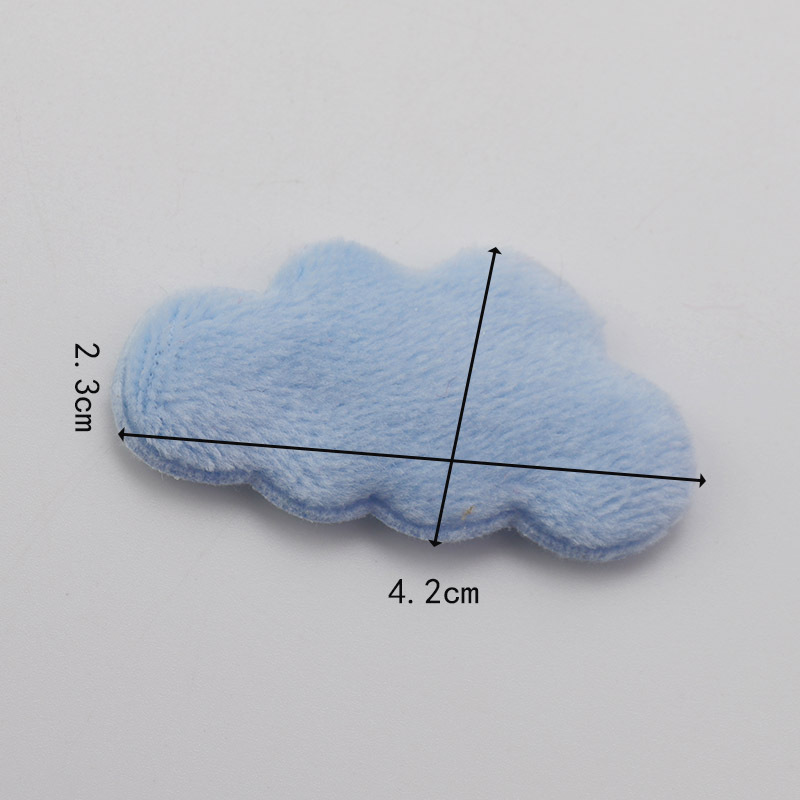42*23MM double plush white cloud applique DIY headdress hairpin bow decorative accessories clothes hat shoes seam
