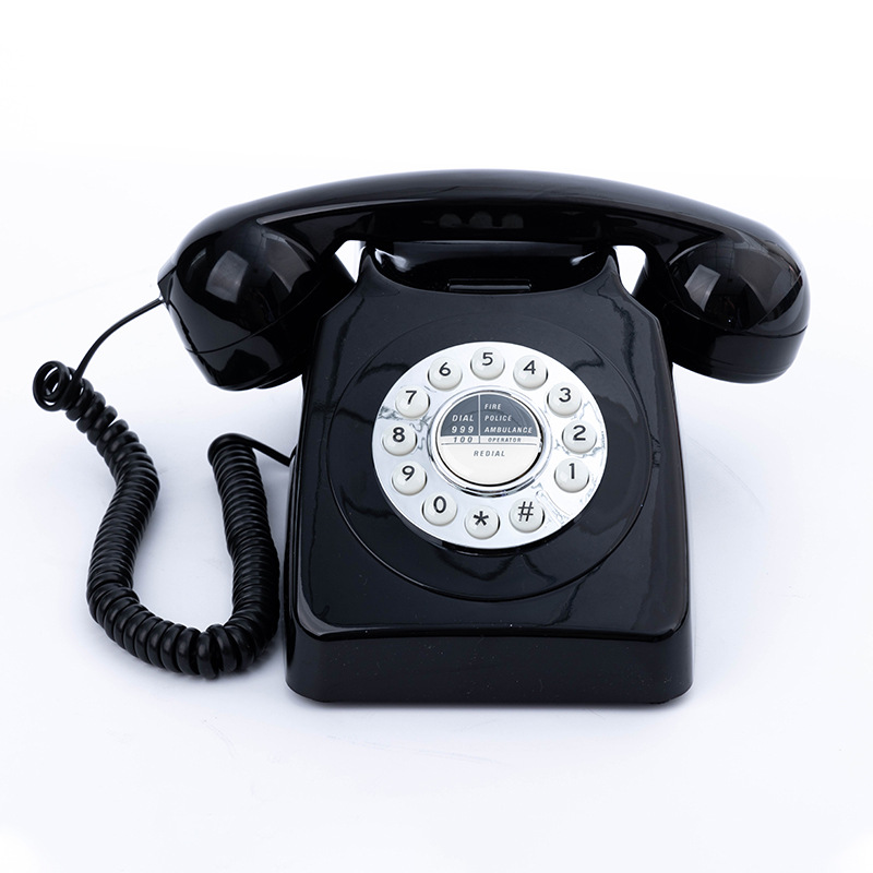 Telephone European Retro Style Home Antique Landline Old-Fashioned Telephone Office Antique American-Style Rotary Dial Telephone