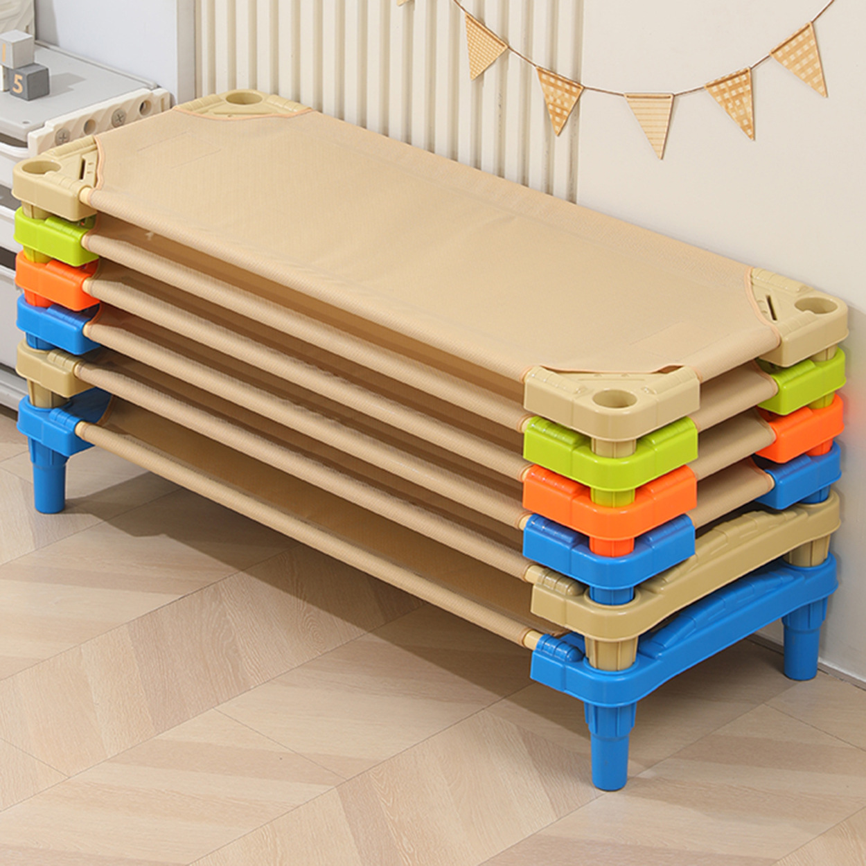 Children's Early Education Single Nap Portable Breathable Folding Bed Kindergarten Nap Special Imported Thickened Reinforced Mesh Bed