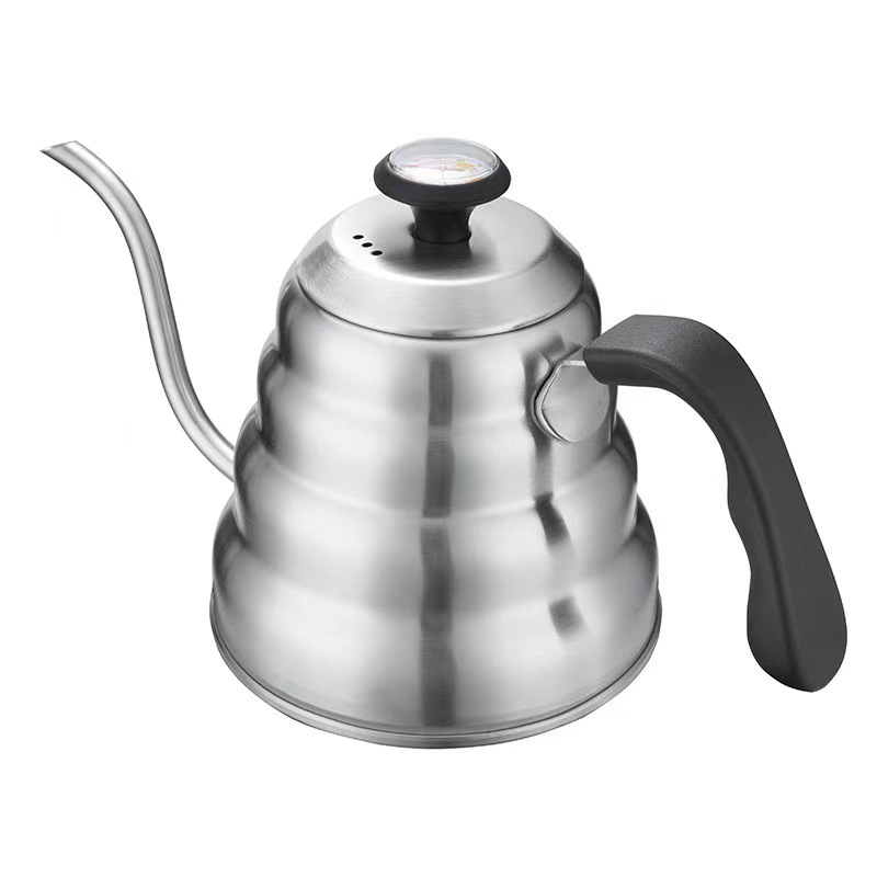 304 Stainless Steel Coffee Pot Cloud Pot Hand Coffee Pot with Thermometer Trickle Long Mouth Coffee Pot
