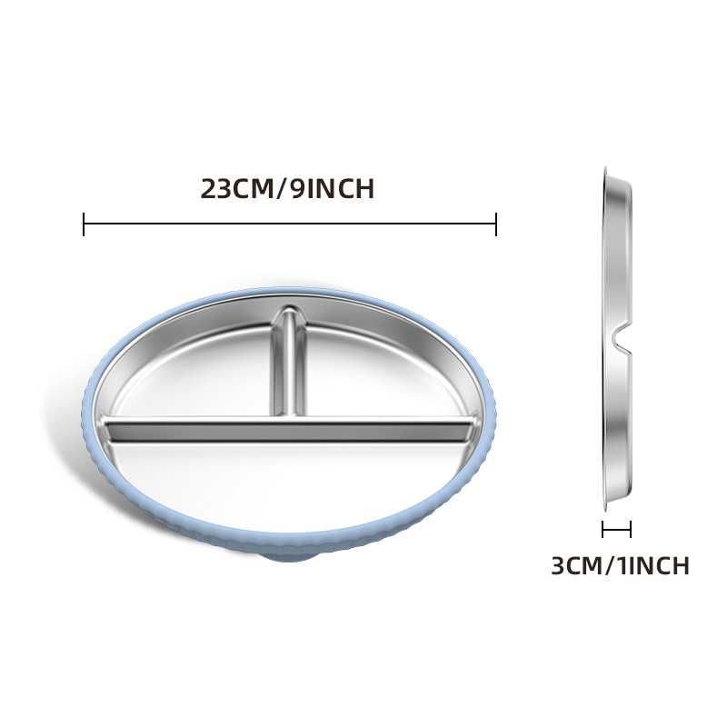 Cross-border Amazon New Children's Dinner Plate Stainless Steel Silicone Dinner Plate Sucker Starfish Drop-resistant Food Grade Material