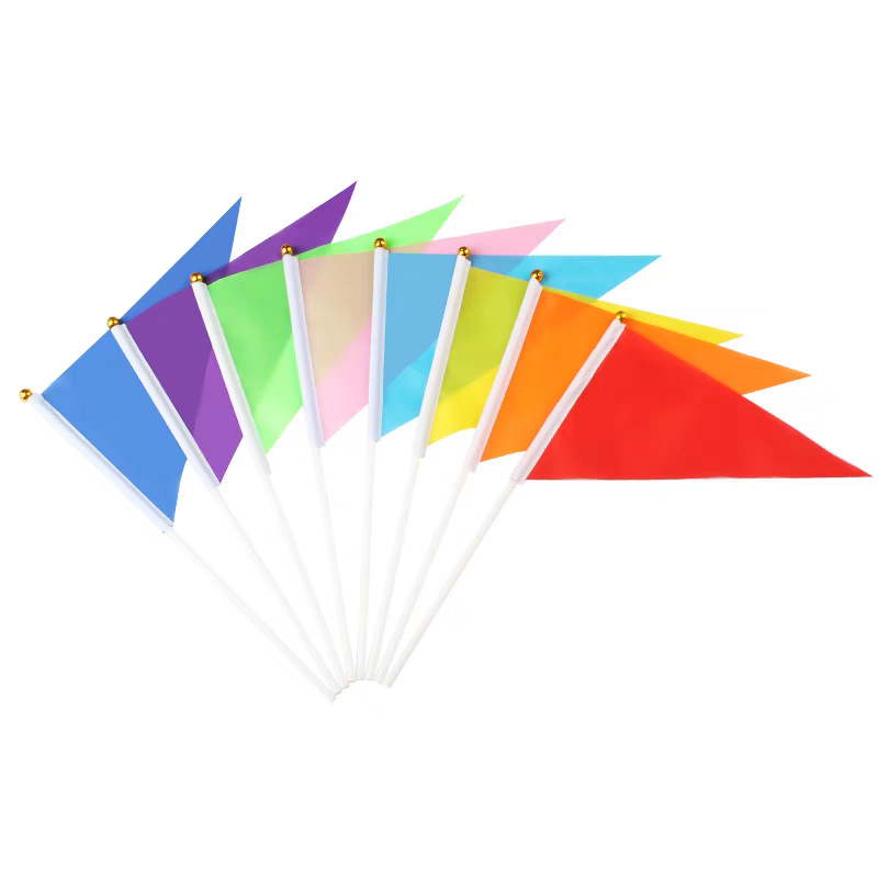 Small colored flag pennant five-color hand-held kindergarten games hand-held flag color hand-waving flag small red flag wholesale