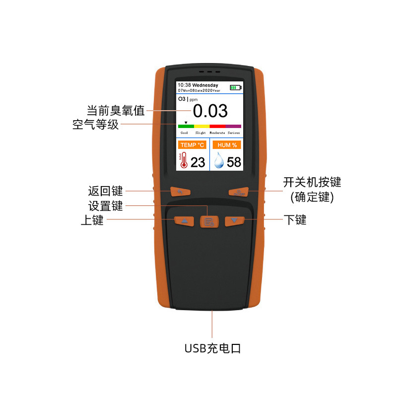 Household Ozone Detector O3 Detector Workshop Disinfection Gas Test Sterilization Odor High-Precision Instrument Delivery