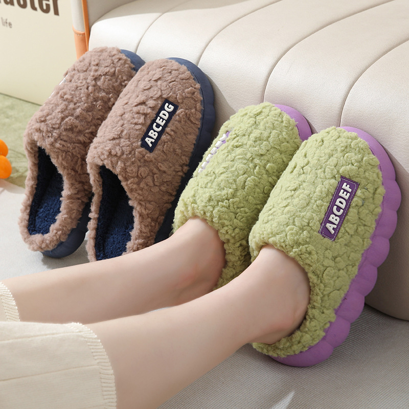 Autumn and winter cotton slippers men's winter indoor home home non-slip thick bottom warm new lovers slippers wholesale