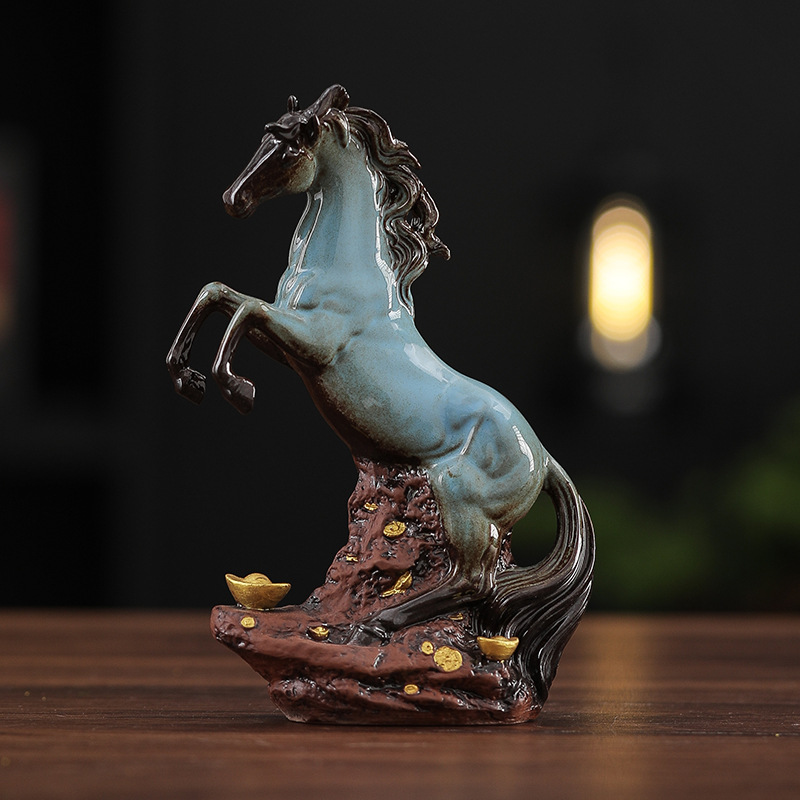 Ceramic Horse Ornaments, Immediate Success, Living Room, Entrance, Wine Cabinet, Office Desktop Decoration, Housewarming, Opening, High-End Gift Giving