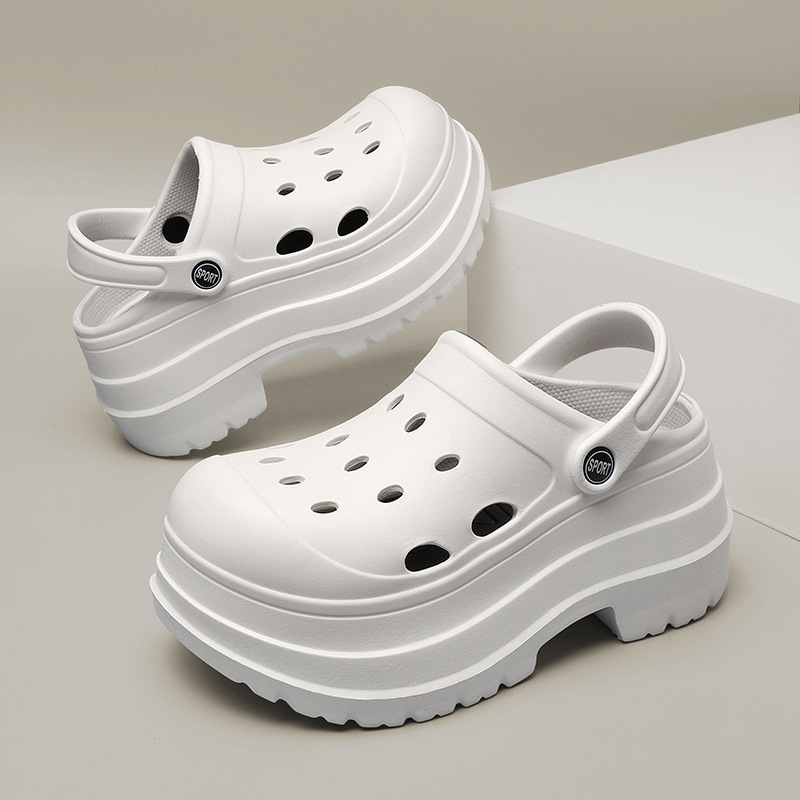 Двухсторонние летние садовые толстосолейные сабо, высокие сандалии, уличная одежда, увеличивающие рост пляжные туфли, шлепанцы для женщин