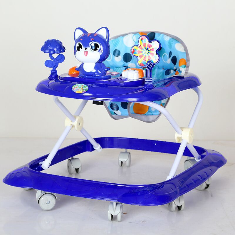 Infant Foldableing Walker Anti-Rollover Baby Walker 6-18 Months Non-Stretch Leg Learning Walker