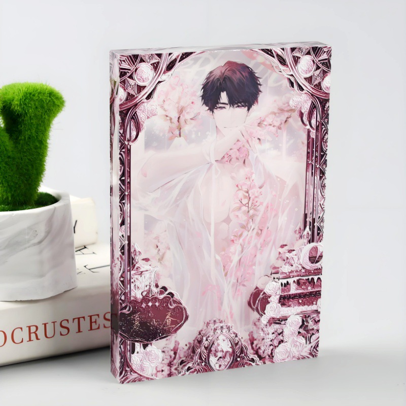 Acrylic Quicksand Mahjong Cultural and Creative Mahjong Peripheral Stand Ornaments DIY Anime Star Transparent Keychain Card Brick