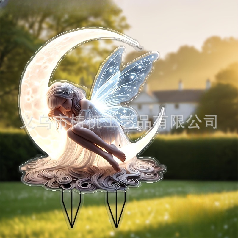 Cross-Border Creative Acrylic Standee Decoration Moon Fairy Home Decor Coffee Shop Tabletop Crafts Gift Indoor