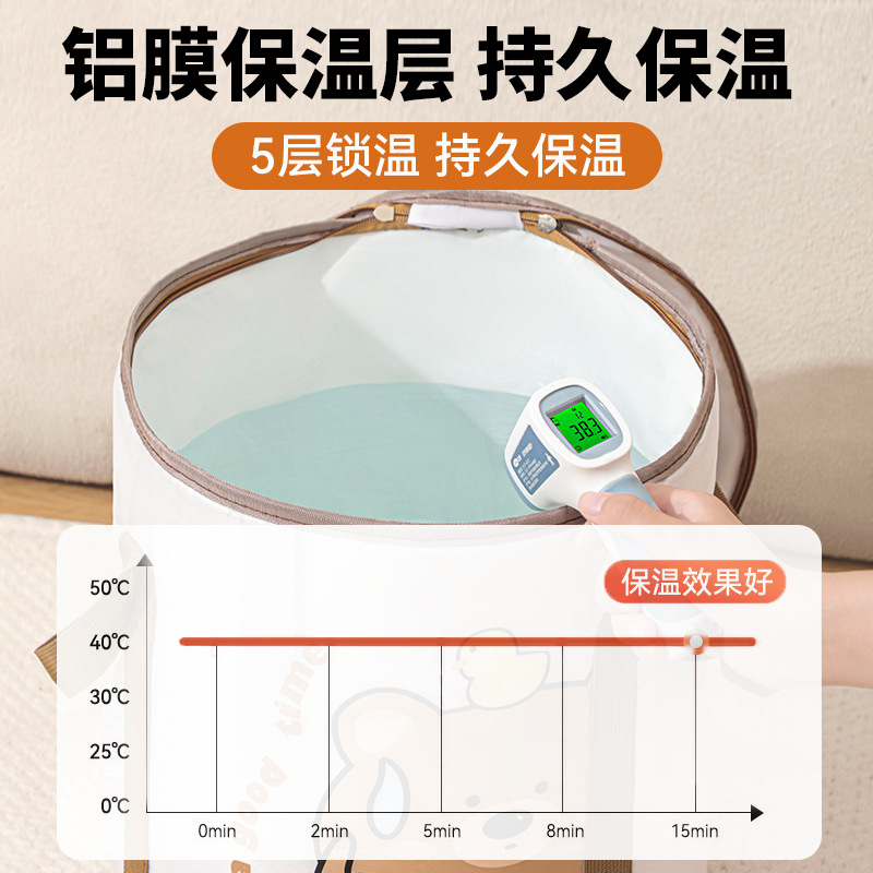 Household Foot Bath Bucket Foldableable, Portable and Stowable, Thickeneded Travel Dormitory Foot Bath Bucket over the Calf and Knee, Insulated Foot Bath