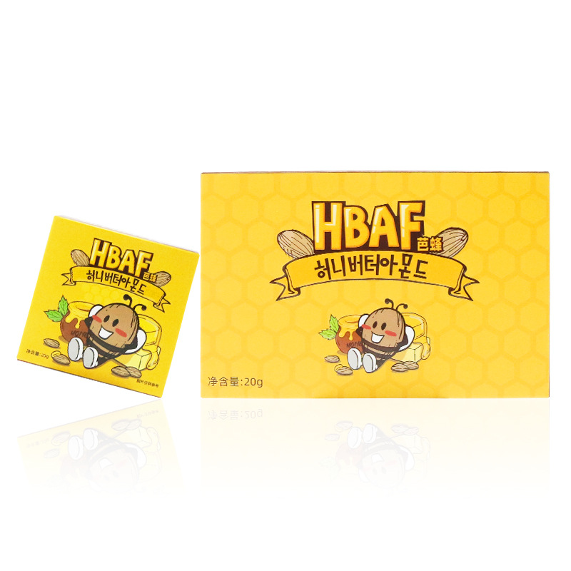 South Korea Imported Bafeng Honey Butter Almond Almond Box 40g Shell-Free Nut Snacks Imported Snacks