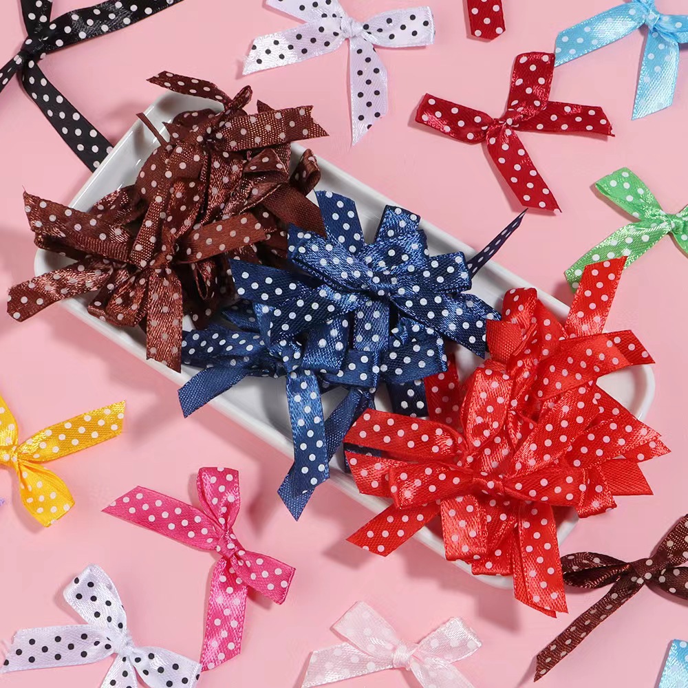 Ribbon Polka Dot Colorfulful Gift Decoration Bow Clothing Accessories Accessories Hairpin Accessories DIY Hand-tied Bow
