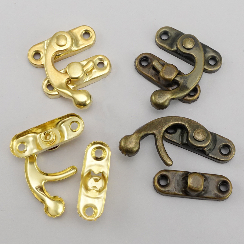 Buckle horn hook lock mini wooden box wooden box box lock head luggage hardware accessories wholesale buckle small lock