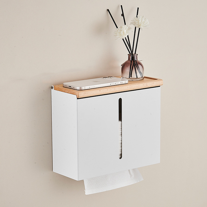 Household Tissue Box Solid Wood Tissue Box Walnut Paper Box Kitchen and Bathroom Roll Paper Box Multi-Purpose Storage Rack Ready for Sale