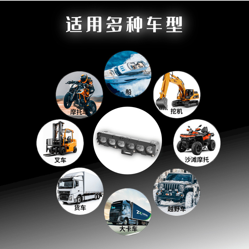 Cross-Border Six-Eye Motorcycle Led Spotlight High-Brightness Front Car Light Modified Headlight Electric Vehicle Small Steel Cannon Spotlight