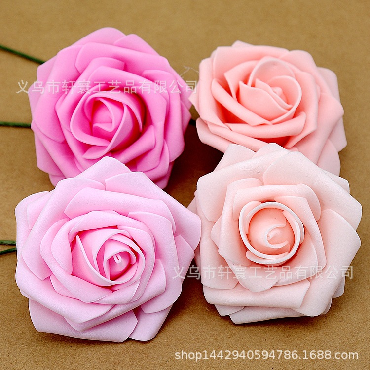 Cross-border simulation flower rose flower PE flower foam flower home decoration flower Valentine's Day fake flower holding flower 8cm wholesale