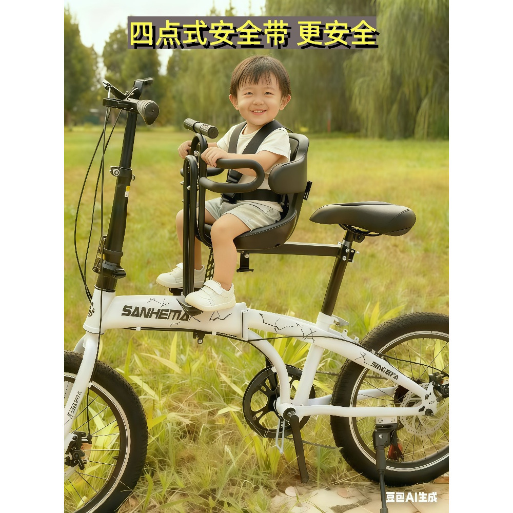 Bicycle Child Safety Seat Front Folding Mountain Bike Curved Beam Bike Baby Safety Child Seat Quick Release