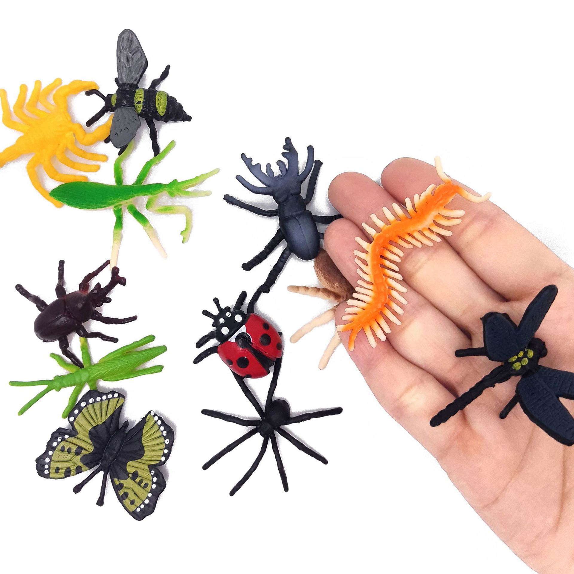 12 simulation small insect children's toy model mini insect animal dinosaur Spider bulk wholesale cross-border